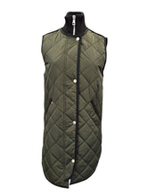 Load image into Gallery viewer, Adroit Destiny Long Quilted Vest w/Side Zipper - Forest Green
