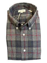 Load image into Gallery viewer, Hartford Brushed Cotton Shirt Green/Wine/Blue Plaid
