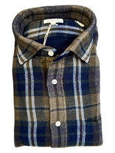 Load image into Gallery viewer, Hartford Cotton Flannel Shirt Army/Navy Plaid
