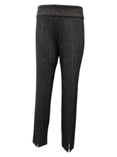 Load image into Gallery viewer, E&amp;F front Slit Pant in Charcoal Herringbone
