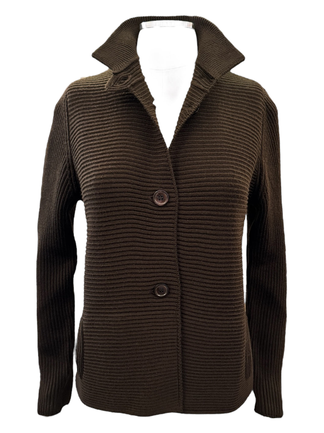 Hubert Gasser Ottoman Stich Cardigan Jacket - Dk. Brown