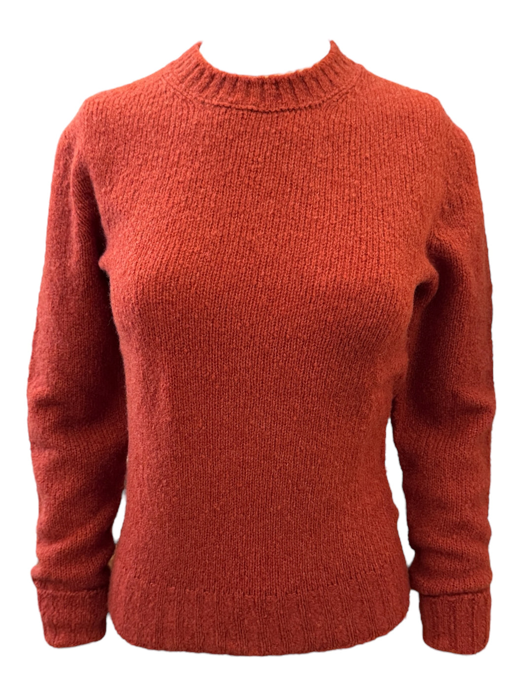 Scaglione Merino Wool Blend Crewneck Sweater Rust