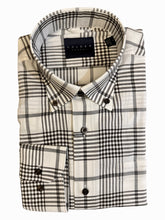 Load image into Gallery viewer, Calder Shirt Luxe Melange Exploded Graph Check Plaid Ivory
