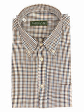 Load image into Gallery viewer, T&amp;V Classic BD Shirt Blue/Brown Cotton Check
