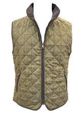 Load image into Gallery viewer, Waterville Theo Wool Tweed Windowpane Vest Olive

