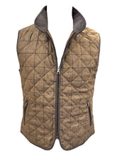 Load image into Gallery viewer, Waterville Theo Wool Tweed Windowpane Vest Brown
