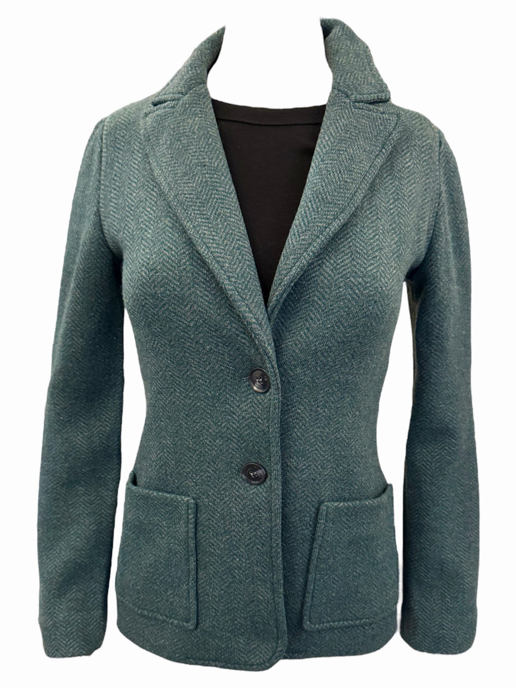 Amina Rubinacci Toledo Sweater Jacket Malachite Herringbone