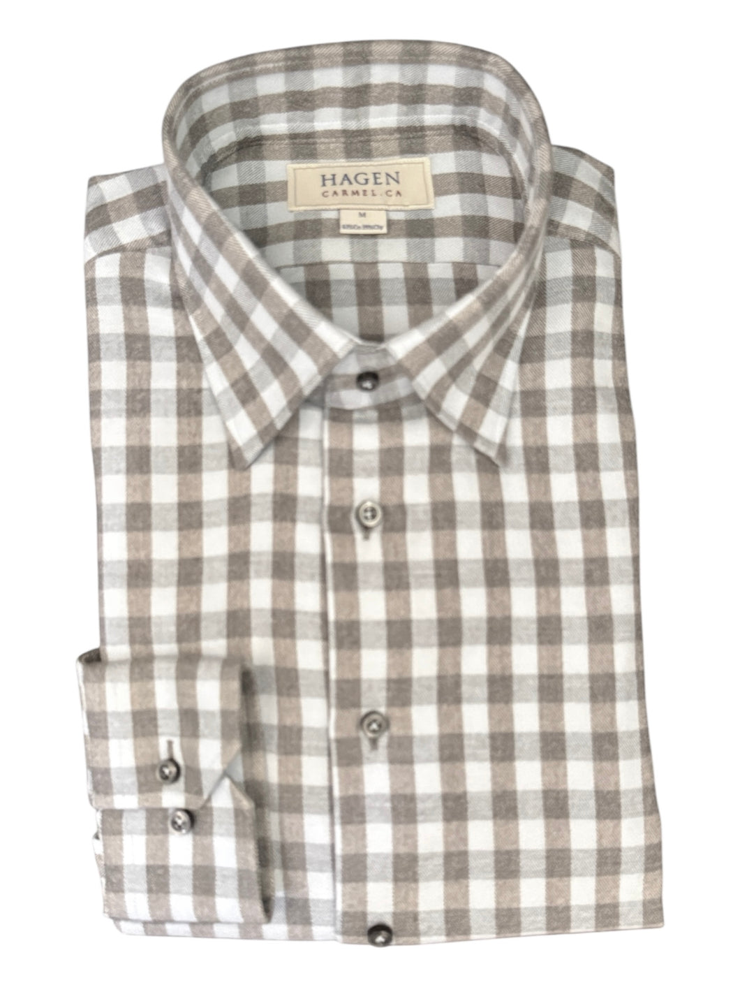 Hagen Shirt Brushed Cotton Gingham Grey/Blue