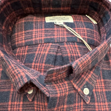 Load image into Gallery viewer, Hartford Cotton Flannel Shirt Navy/Red Plaid
