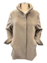 Load image into Gallery viewer, Cinzia Rocca Wool Blend Coat with Ribbed Collar Beige
