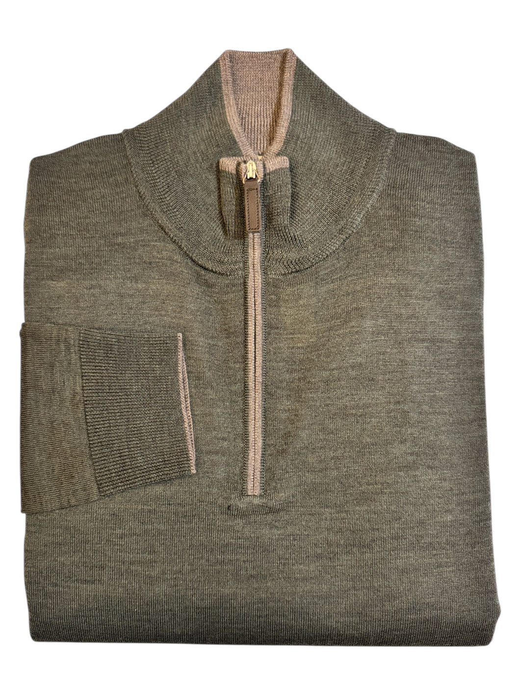 Hagen 1/4 Zip Merino Wool Sweater Forest