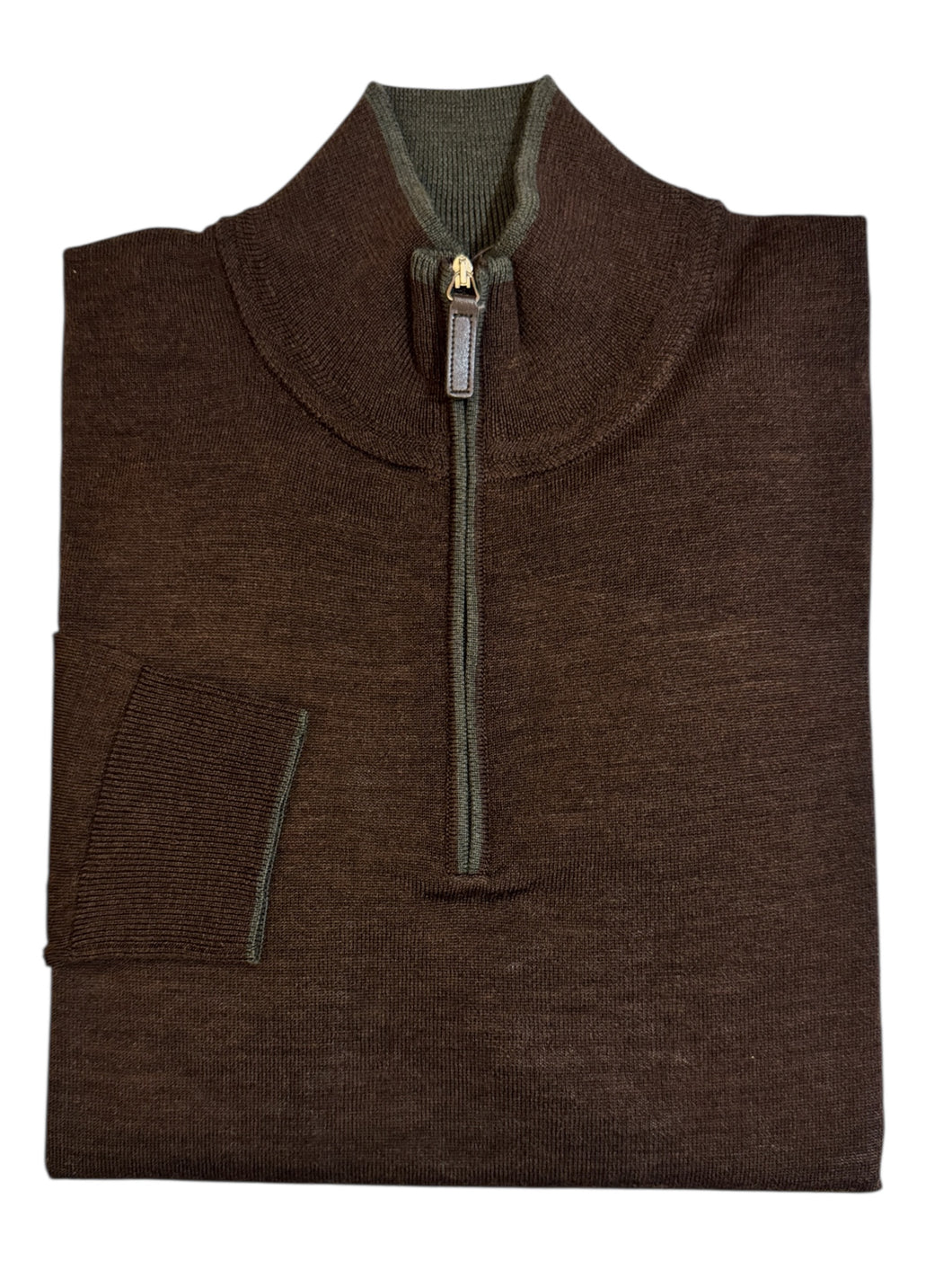 Hagen 1/4 Zip Merino Wool Sweater Espresso