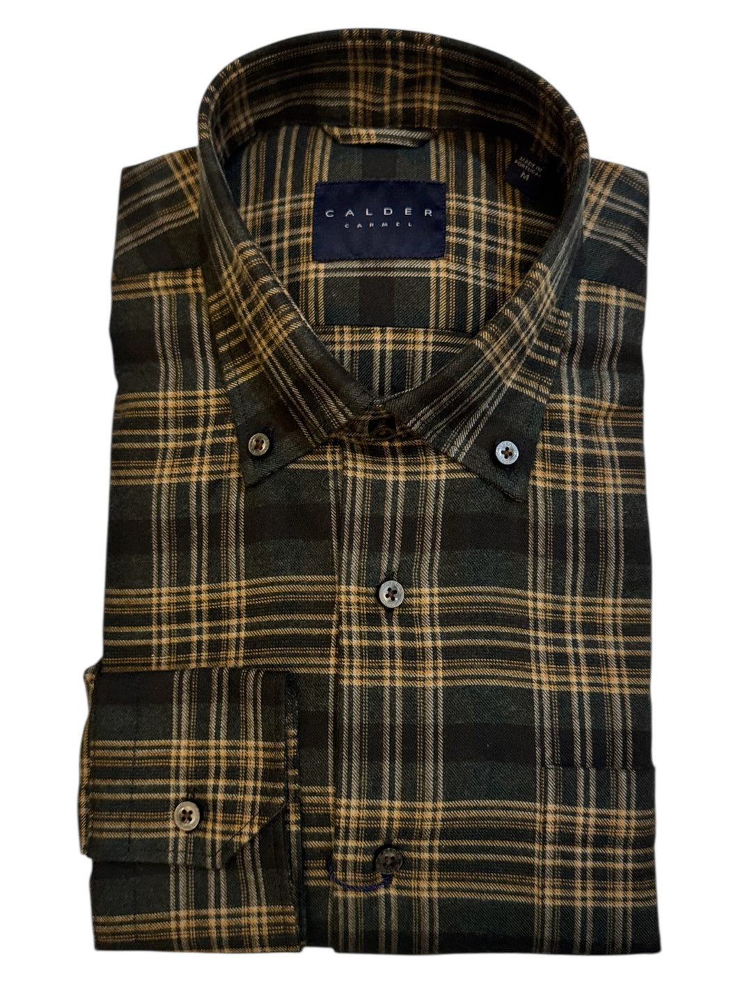 Calder Shirt Luxe Melange Brushed Flannel Twill Hunter