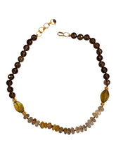 Load image into Gallery viewer, Bounkit Necklace with Smokey and Lemon Rutilated Quartz

