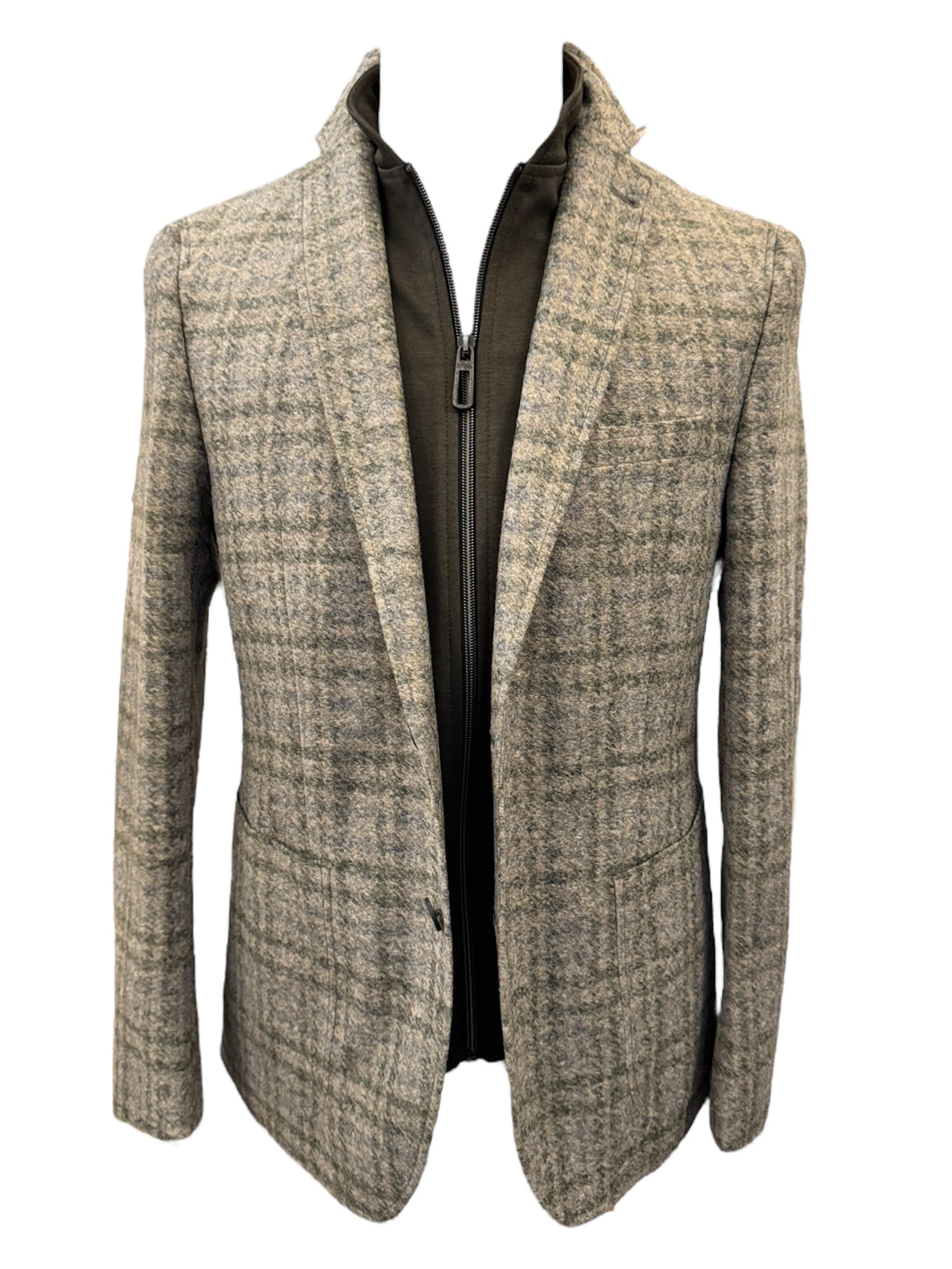 Digel Adamo Sportcoat w/Removable Vest Grey Plaid