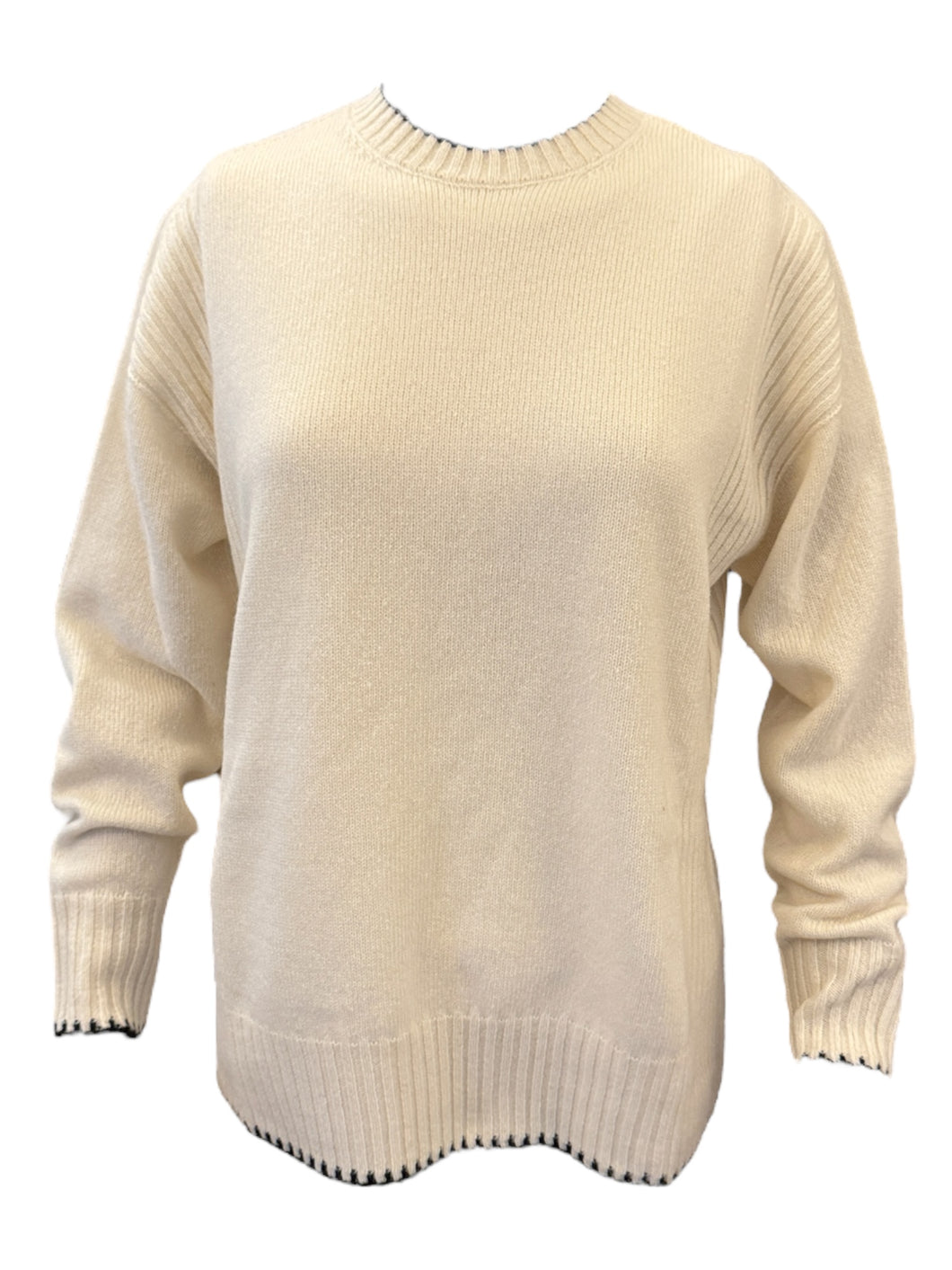Arovescio Crewneck Sweater w/Whipstitch