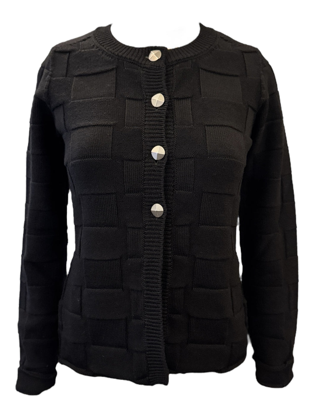 Arovescio High Button Cardigan Sweater Black