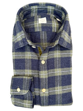 Load image into Gallery viewer, GMF 965 Cotton Flannel Plaid Shirt Green/Blue

