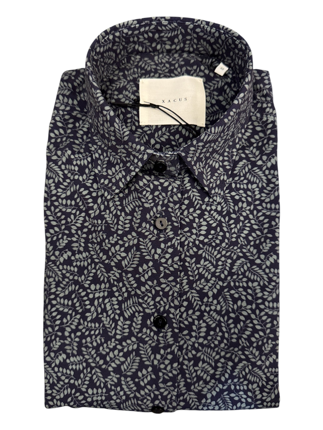 Xacus Women's Active Shirt - Navy w/Green Floral