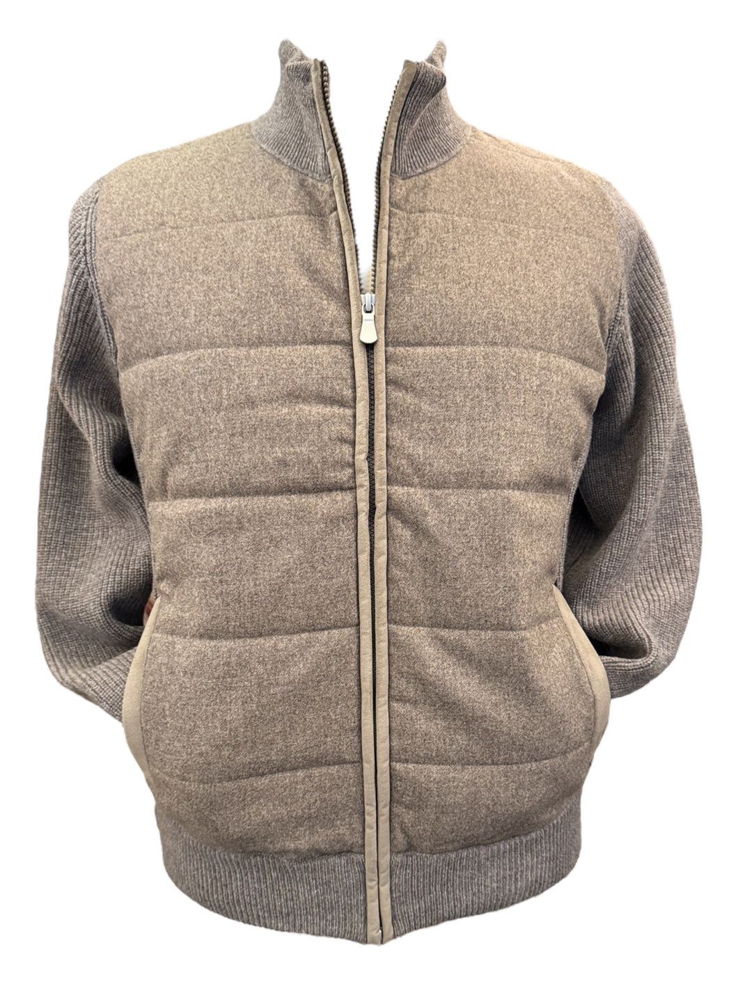Gran Sasso Full Zip Cardigan Jacket Taupe