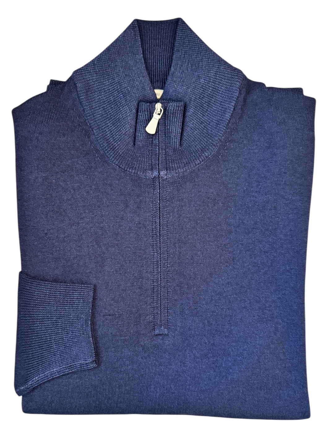 Gran Sasso 1/4 Zip Classic Merino Wool Sweater Navy