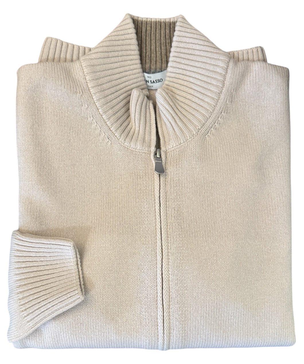 Gran Sasso 1/4 Zip Wool/Cashmere Blend Sweater Beige