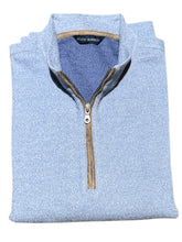 Load image into Gallery viewer, Scott Barber Stretch Heather Fleece Quarter Zip Blue
