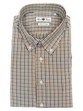 Load image into Gallery viewer, Alan Paine BD Cotton Classic Fit Check Shirt - Orange/Navy/Olive
