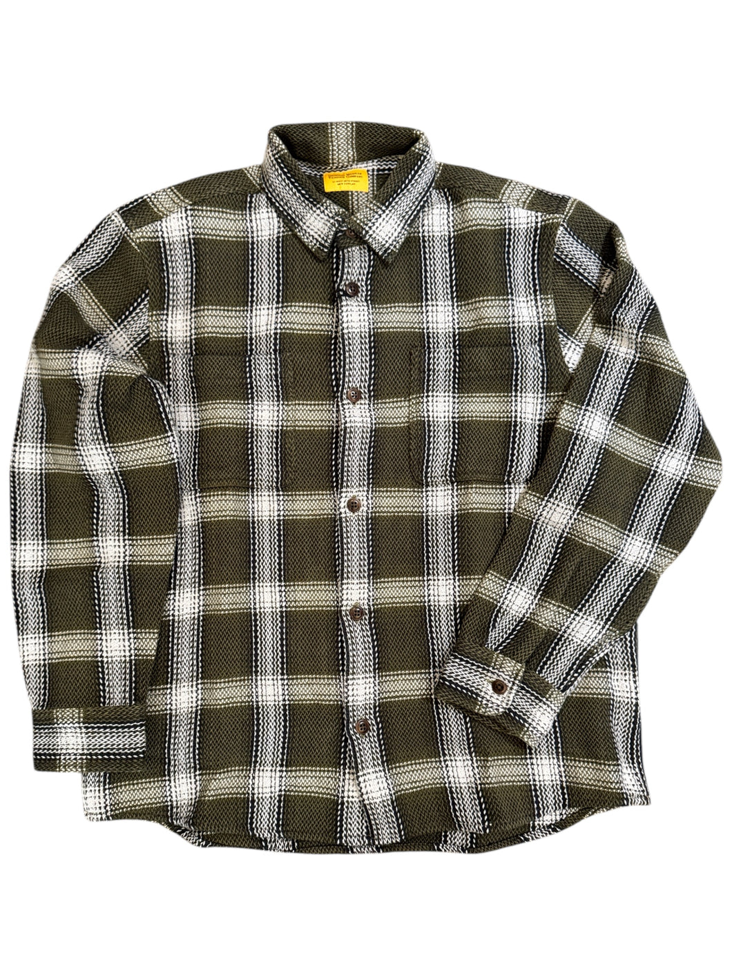 Original Madras Round Tail Overshirt 111 Navy Olive Plaid
