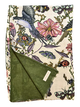 Load image into Gallery viewer, Janavi Merino Wool Floral Scarf w/Solid Back
