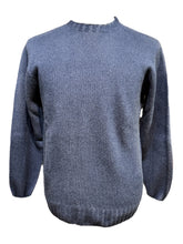Load image into Gallery viewer, Bob Knit Crewneck Reversible Wool Sweater Blue/Taupe
