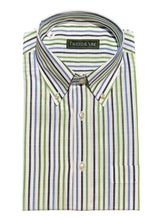 Load image into Gallery viewer, T&amp;V Classic BD Shirt Blue/Green Stripe
