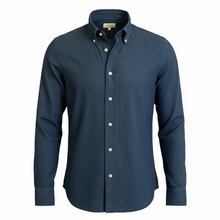 Load image into Gallery viewer, Hartford Linen/Cotton BD Shirt Dark Indigo
