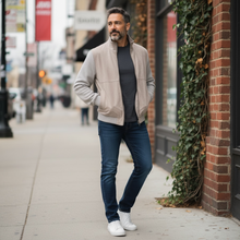 Load image into Gallery viewer, Paul &amp; Shark Full Zip Hybrid Jacket Stone Aqualeather Suede
