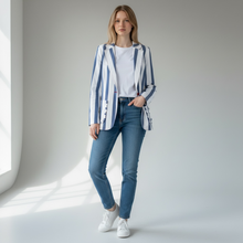 Load image into Gallery viewer, Vilagallo Striped Jacket with Pockets
