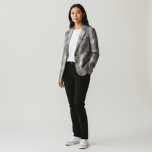 Load image into Gallery viewer, GoodMatch Cotton Stretch Blazer Blue/Brown Plaid
