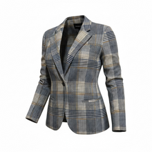 Load image into Gallery viewer, GoodMatch Cotton Stretch Blazer Blue/Brown Plaid
