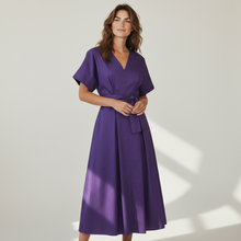 Load image into Gallery viewer, Psophia Cotton Poplin Chintz Dress Cobalt
