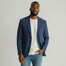 Load image into Gallery viewer, T&amp;V Zephyr Sportcoat Blue Tick Stripe
