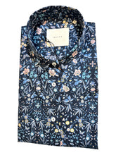 Load image into Gallery viewer, Xacus Women's Shirt - Navy w/Pink Flowers
