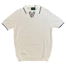 Load image into Gallery viewer, Alan Paine Portloe  SS Polo With Placket Tipping Ecru

