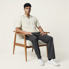 Load image into Gallery viewer, Alan Paine Portloe  SS Polo With Placket Tipping Ecru
