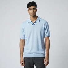 Load image into Gallery viewer, Alan Paine Portloe  SS Polo With Placket Tipping Steel Blue
