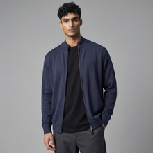Load image into Gallery viewer, Alan Paine Rocombe LS Full Zip Sweater Navy

