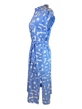 Load image into Gallery viewer, Rosso 35 Cotton Belted Dress Light Blue &amp; White
