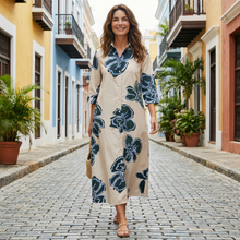 Load image into Gallery viewer, Rosso 35 Cotton Shirt Dress Dress Green/Blue Floral
