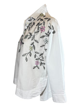Load image into Gallery viewer, Rosso35 White Cotton Shirt w/Embroidered Floral
