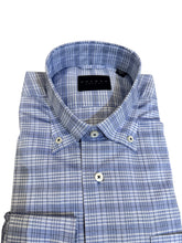 Load image into Gallery viewer, Calder Shirt Luxe Poplin Graph Check Denim
