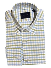 Load image into Gallery viewer, Calder Shirt Luxe Poplin Framed Check Olive
