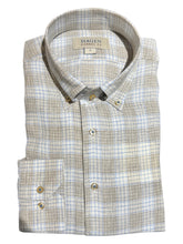 Load image into Gallery viewer, Hagen Washed Linen Sport Shirt - Tan and Blue

